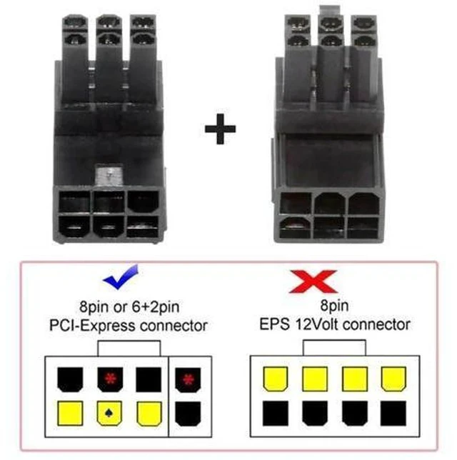Alt view image 3 of 7 - 2 Pack 90 Degree Up/Down ATX 6Pin Male to Female GPU Power Angle Adapter Connector