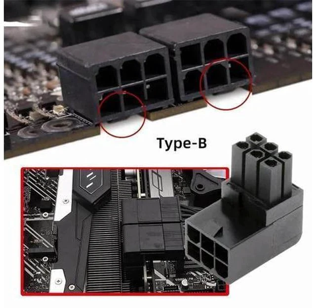 Alt view image 6 of 7 - 2 Pack 90 Degree Up/Down ATX 6Pin Male to Female GPU Power Angle Adapter Connector