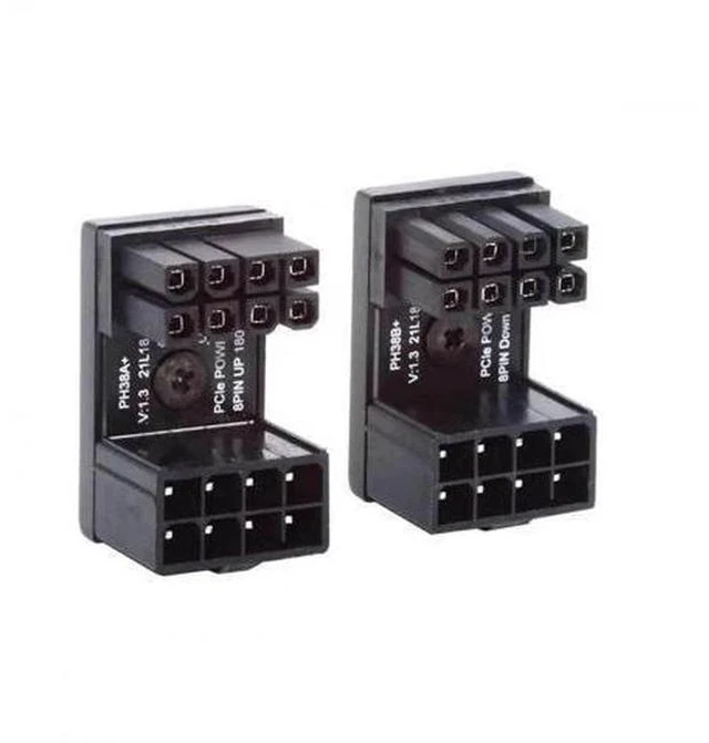 Main image of 2 Pack 360° Rotatable Up/Down Angled ATX 8Pin Male to Female 12V GPU Power Adapter Connector