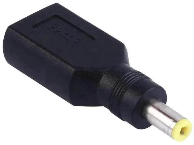 Alt view image 4 of 5 - Black DC 5.5×2.5mm Male to Large Square Female Power Plug Adapter Connector