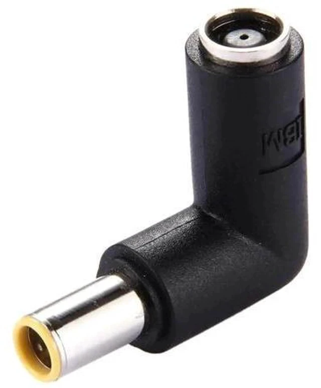 Alt view image 2 of 2 - 90 Degree Right Angle DC 7.9x5.4mm Male to Female Power Extension Connector, Elbow DC Barrel Adapter for ThinkPad IBM Laptops Notebooks