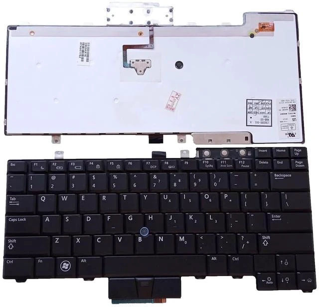Main image of Laptop Replacement US Layout Keyboard for Dell Latitude E6400 E6410 E6500 E6510 M4500 WX4JF HT512 0UK717 UK717 E5400 E5410 A007 Without Frame,TrackPoint,Backlit Black