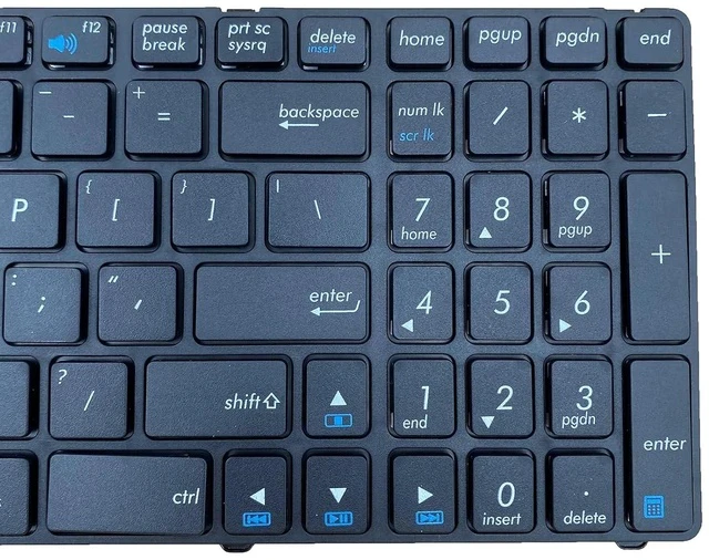 Alt view image 3 of 3 - Laptop Replacement US Layout Keyboard for Asus A52 F50 X53E A53S K53 K53S K54 G73S X73E K52F K52J K52J K52JK K52N K53E K55D K55DE K55DR K55N K72F V111462AK1