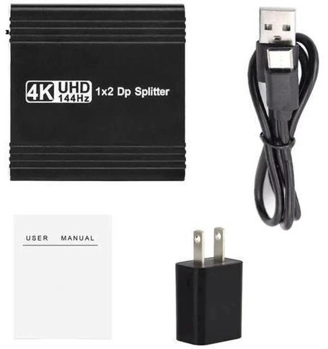 Alt view image 4 of 6 - 1 in 2 Out DisplayPort MST Splitter, Supports 4K@140Hz / 4K@120Hz Dual Monitors, MST Extend & SST Mirror Mode DP Video Splitter for Laptop PC Monitor Projector