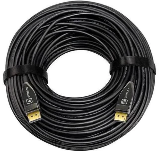 Alt view image 4 of 5 - 82ft/25m Black DP 1.4 Active Optical Fiber AOC Cable, 32.4Gbps HBR3 DP to DP Male to Male Cord Supports 8K@60Hz,4K@144Hz HDR DSC1.2 for Gaming Monitor GPU PC HDTV Projector