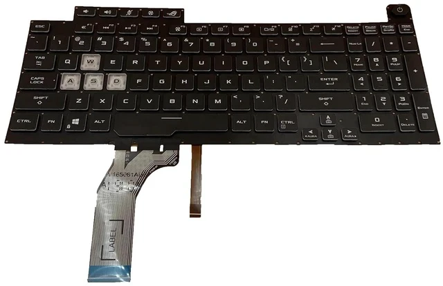 Alt view image 4 of 7 - Laptop Replacement US Layout Colorful Backlight Keyboard for Asus ROG Stirx G17 G713 G713QR G713RX G713RS G713RC 2021 Strix G Series 0KNR0-691DUS00 V202926FS1