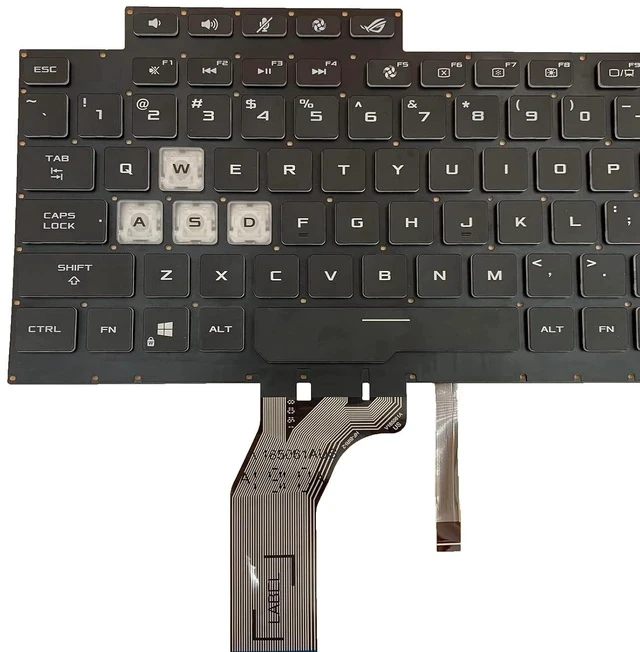 Alt view image 5 of 7 - Laptop Replacement US Layout Colorful Backlight Keyboard for Asus ROG Stirx G17 G713 G713QR G713RX G713RS G713RC 2021 Strix G Series 0KNR0-691DUS00 V202926FS1