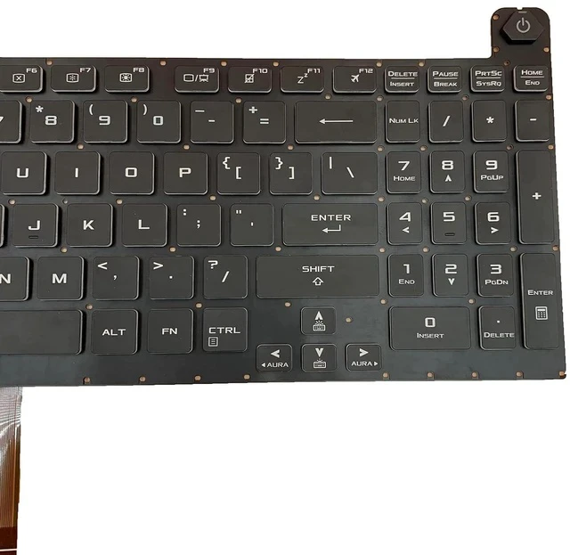 Alt view image 6 of 7 - Laptop Replacement US Layout Colorful Backlight Keyboard for Asus ROG Stirx G17 G713 G713QR G713RX G713RS G713RC 2021 Strix G Series 0KNR0-691DUS00 V202926FS1