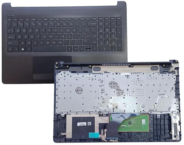 Alt view image 3 of 7 - L20386-001 AP29M000A00 Replacement for HP 15-DA 15-DB 15-DR 15-DA0053WM 15-DA0012DX 15-DA0073WM Trackpad AHS Laptop Upper Top Cover Case Palmrest Not-Backlit US Keyboard Touchpad Assembly Part Gray