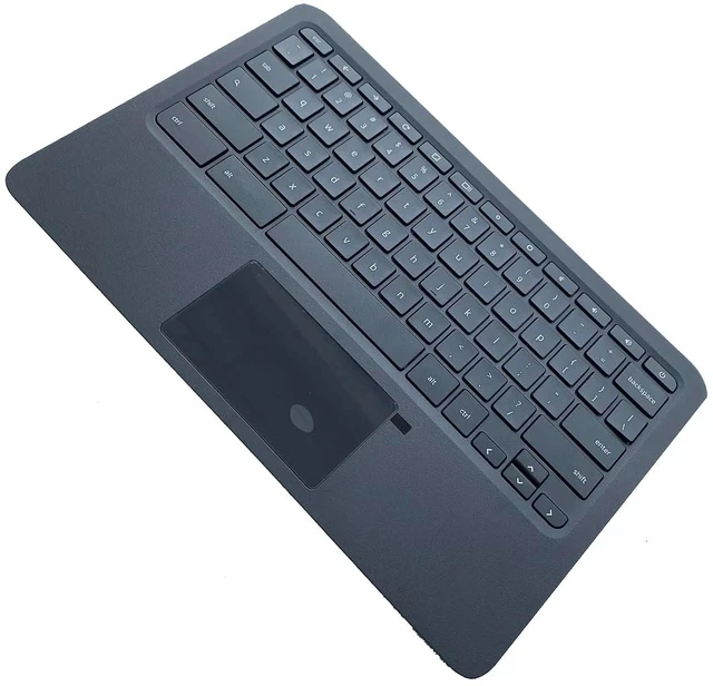 Alt view image 5 of 7 - Replacement for HP Chromebook 11 G6 EE 11A-ND0100WM Laptop Upper Top Cover Case Palmrest Not-Backlit Keyboard Touchpad Assembly Part L92334-001 L14922-001
