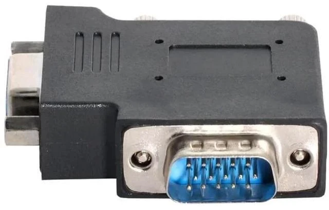 Alt view image 3 of 7 - Vertical Flat Left 90 Degree VGA SVGA Male to Female Extension Adapter, Black VGA Angled Connector