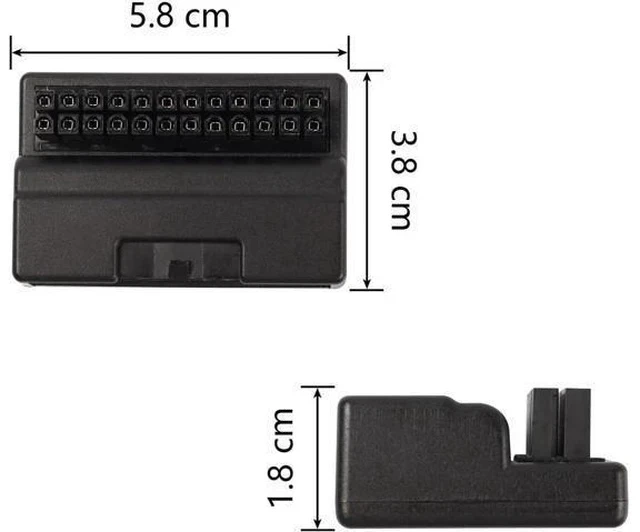 Alt view image 2 of 7 - 90 Degree Right Angle ATX 24Pin Adapter Board, ATX 24Pin Male to Female Pass-Through Connector for Desktop Motherboard PSU Wiring
