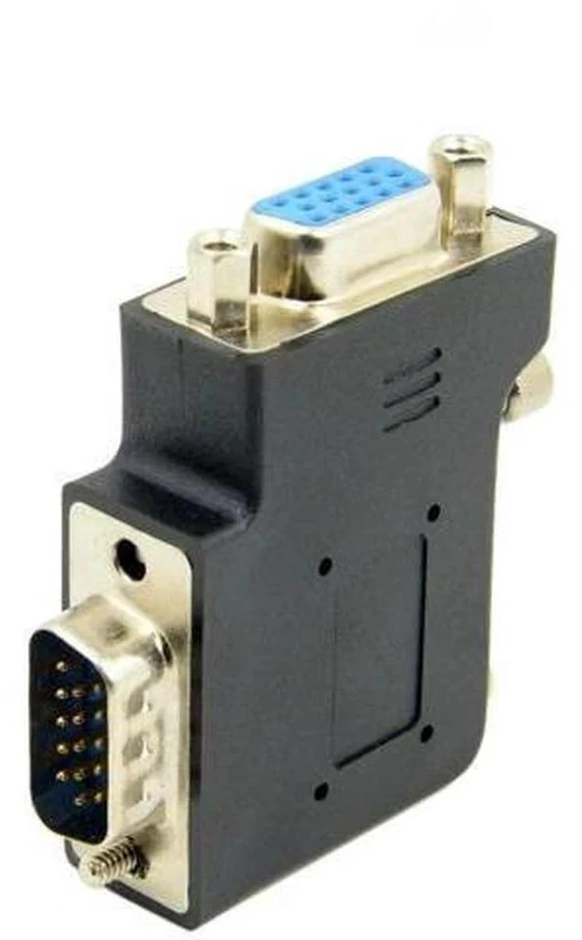 Alt view image 4 of 6 - 90 Degree Left Angled HDB15Pin VGA Male to Female Gender Changer Adapter, D-Sub SVGA Video Connector for Graphics Card, Monitor, Projector