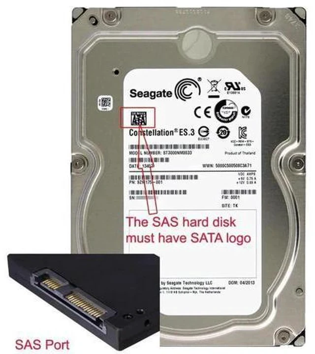 Alt view image 5 of 7 - SFF-8482 29Pin SAS to 22Pin SATA Adapter, SAS HDD to Motherboard SATA Converter