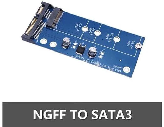 Alt view image 2 of 5 - Blue M.2 NGFF SATA3 SSD to 2.5 Inch SATA Adapter Card, M.2 to SATA III Expansion Converter for 2.5" Drive Bay
