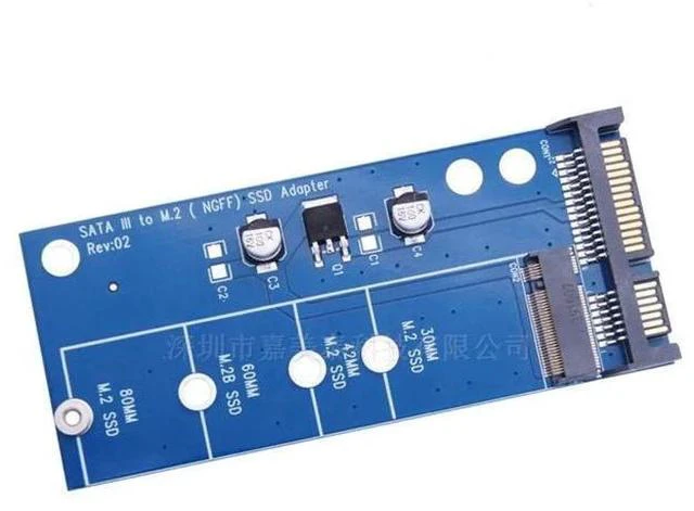 Alt view image 4 of 5 - Blue M.2 NGFF SATA3 SSD to 2.5 Inch SATA Adapter Card, M.2 to SATA III Expansion Converter for 2.5" Drive Bay