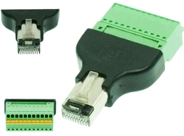 Alt view image 3 of 4 - 1PC RJ50 Male to 11 Pin Spring Terminal Adapter, RJ50 Splitter Connector for CCTV DVR Surveillance Accessories