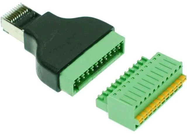 Alt view image 4 of 4 - 1PC RJ50 Male to 11 Pin Spring Terminal Adapter, RJ50 Splitter Connector for CCTV DVR Surveillance Accessories