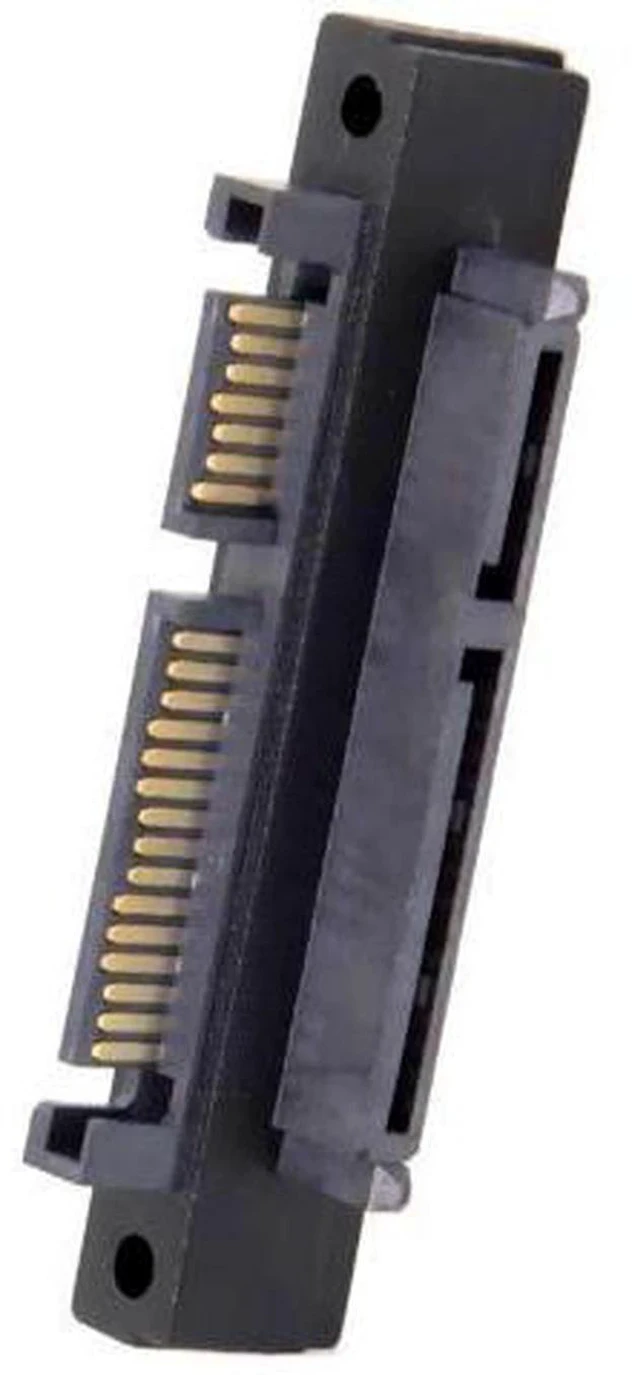 Main image of 90 Degree Up Angled 22Pin SATA 7+15 Male to Female Extension Adapter, Integrated SATA Data & Power Converter