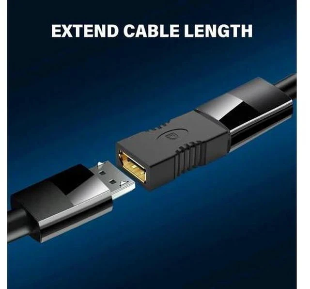 Alt view image 2 of 7 - 2 Pack Gold-Plated DisplayPort Female to Female Coupler, DP Cable Extender Adapter Support 4K@60Hz, 3D Video & DP Ethernet for Monitor PC Projector