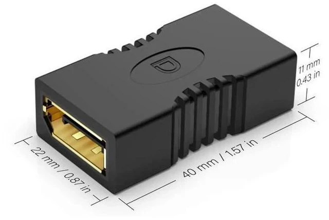Alt view image 3 of 7 - 2 Pack Gold-Plated DisplayPort Female to Female Coupler, DP Cable Extender Adapter Support 4K@60Hz, 3D Video & DP Ethernet for Monitor PC Projector