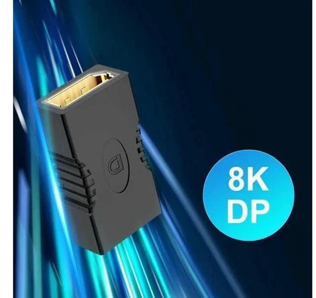 Alt view image 5 of 7 - 2 Pack Gold-Plated DisplayPort Female to Female Coupler, DP Cable Extender Adapter Support 4K@60Hz, 3D Video & DP Ethernet for Monitor PC Projector