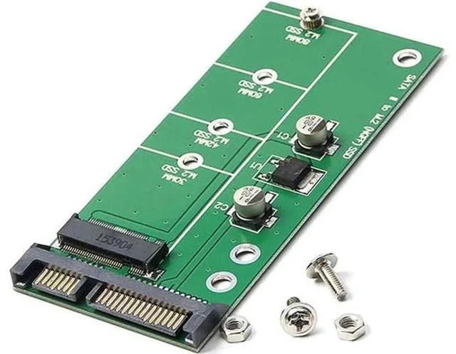 Alt view image 5 of 5 - M.2 NGFF SATA to 2.5" SATA Adapter Card, B/B+M Key, 6Gbps SATA III, Fits 2230-2280 SSD