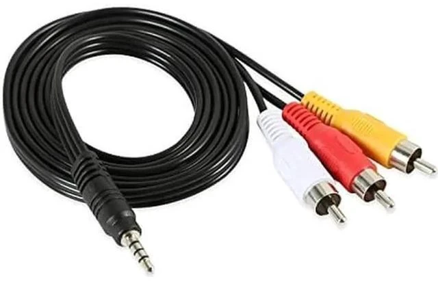 Alt view image 2 of 7 - 5FT 3.5mm 1/8 Inch Male to 3 RCA Male AV Composite Cable, Stereo AUX Audio Video Converter Cord