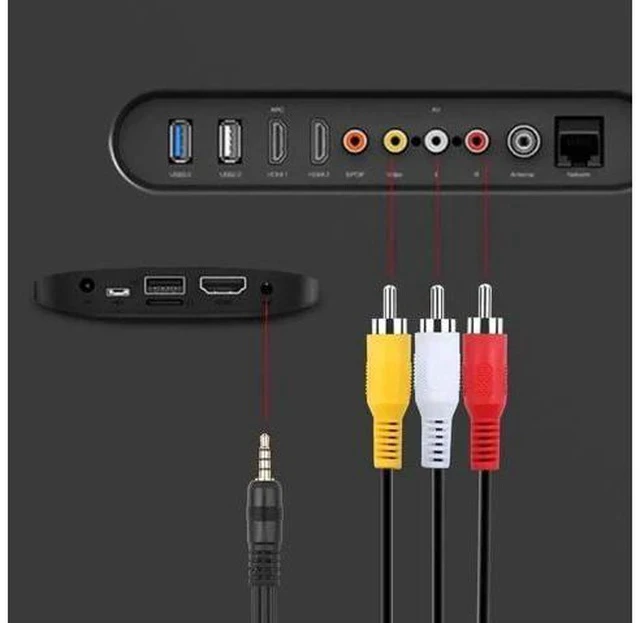 Alt view image 3 of 7 - 5FT 3.5mm 1/8 Inch Male to 3 RCA Male AV Composite Cable, Stereo AUX Audio Video Converter Cord