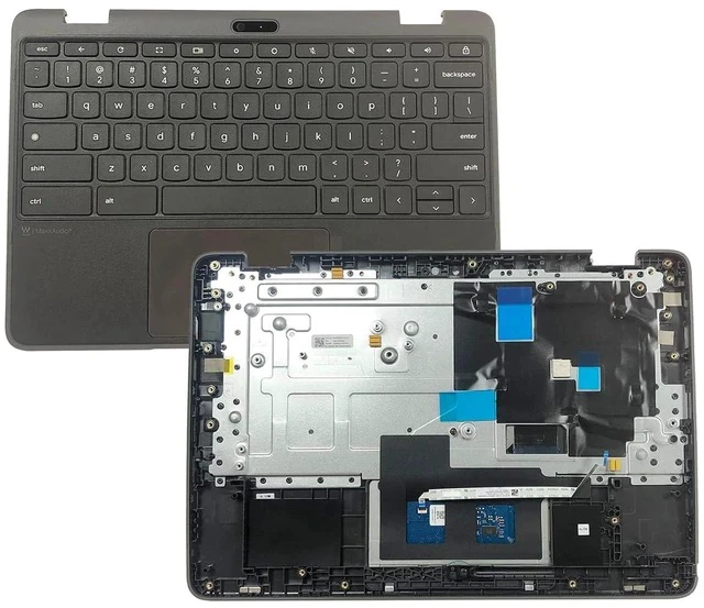 Alt view image 3 of 7 - Replacement for Lenovo Chromebook 300E Yoga Gen4 (WFC) Laptop Upper Top Cover Case Palmrest US Keyboard Touchpad Assembly Part 5M11H62894 Gray