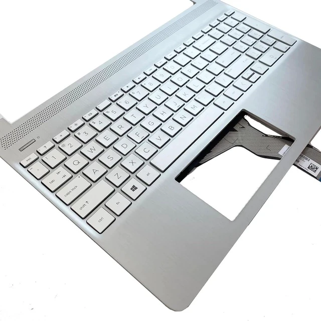 Alt view image 4 of 7 - Replacement for HP 15-DY 15-EF 15s-eq 15s-fq 15T-DY100 15Z-EF100 17-CA1022CY 14-dh1000 15 inch Laptop Upper Top Cover Case Palmrest Not-Backlit Keyboard Assembly Part L63578-001 Sliver