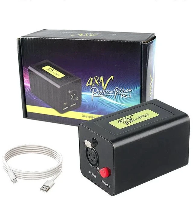 Alt view image 3 of 7 - 48V Power Supply for Condenser Microphones Stable Gain & Low-Noise Adapter, Essential Live Streaming Accessory - black