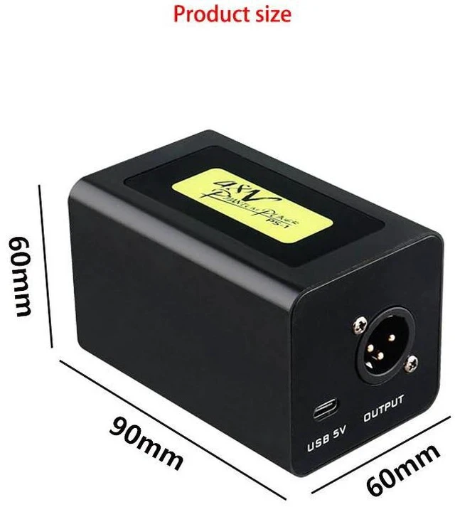 Alt view image 7 of 7 - 48V Power Supply for Condenser Microphones Stable Gain & Low-Noise Adapter, Essential Live Streaming Accessory - black