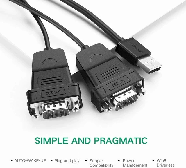 Alt view image 5 of 7 - UGREEN USB to Serial RS232 Cable Adapter 4 Ports DB9 Converter 9-Pin Male to Male with Hexnuts for Windows 10/8.1/8/7/XP/Vista/Linux/MAC OS 8/9/OS X