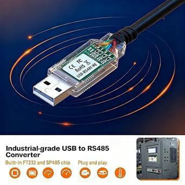 Alt view image 3 of 7 - USB to RS485-WE Serial Cable, RS485-WE-1800-BT UART Serial Converter Cable,USB-RS485-WE Wire End,FT232 Chipset, 6 Way,1.8m/6ft | USB to RS485-WE Serial Cable, UART Serial Converter Cable, USB-RS485-WE