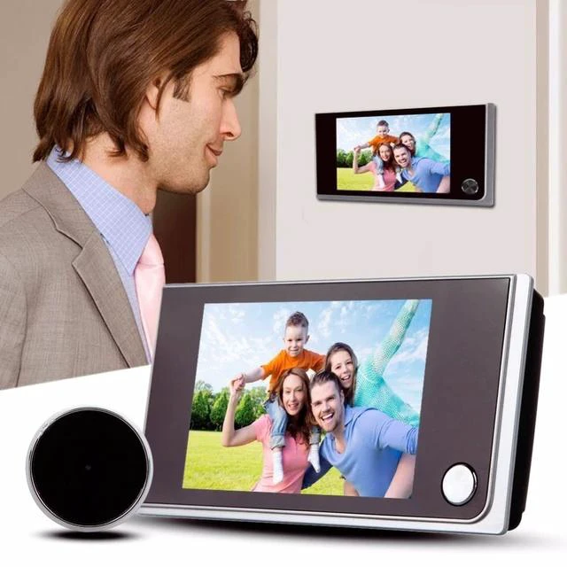 Alt view image 2 of 5 - 3.5-inch HD Smart Video Doorbell WiFi Peephole Viewer, 520A Wireless Doorbell Camera, Home Security & Intercom System