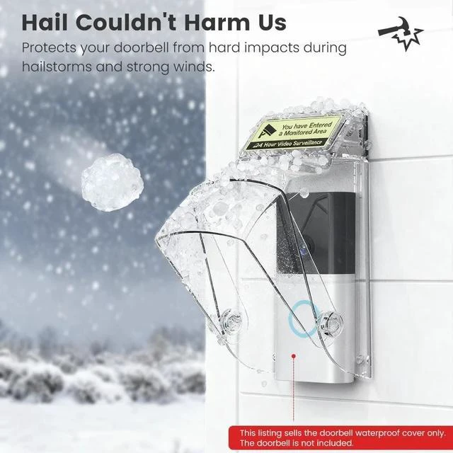 Alt view image 3 of 7 - Wireless Smart Doorbell Waterproof Cover Transparent Splash-Proof Outdoor Protective Case for CACAZI Self-Powered Doorbell Button