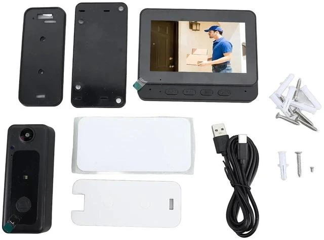Alt view image 2 of 7 - Generic Video Doorbell - Video Intercom System Smart Video Doorbell with 4.3 Inch 1080P HD Monitor/Night Vision / 170° Viewing Angle for Home Surveillance
