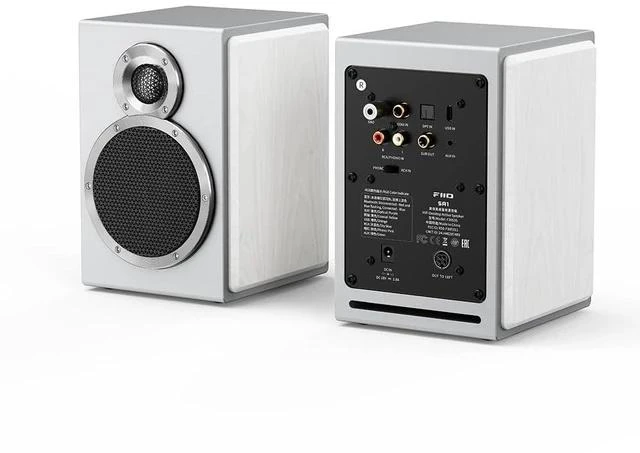 Main image of SA1 High-Fidelity Desktop Speaker. 31-Band PEQ, LDAC Bluetooth,20W2+5W2 Output, Phono Preamp, Wood Fiber Woofer, Aluminum-Magnesium Tweeter (White)