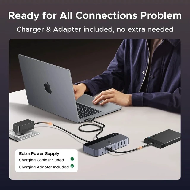 Alt view image 5 of 7 - UGREEN 2-in 7-Out USB 3.0 Switch, USB Switcher for 2 Computers Sharing USB A & C Devices (4USB-A + 3USB-C), USB Switches Sharing Keyboard and Mouse with Controller, USB-C Male Adapter, Power Adapter