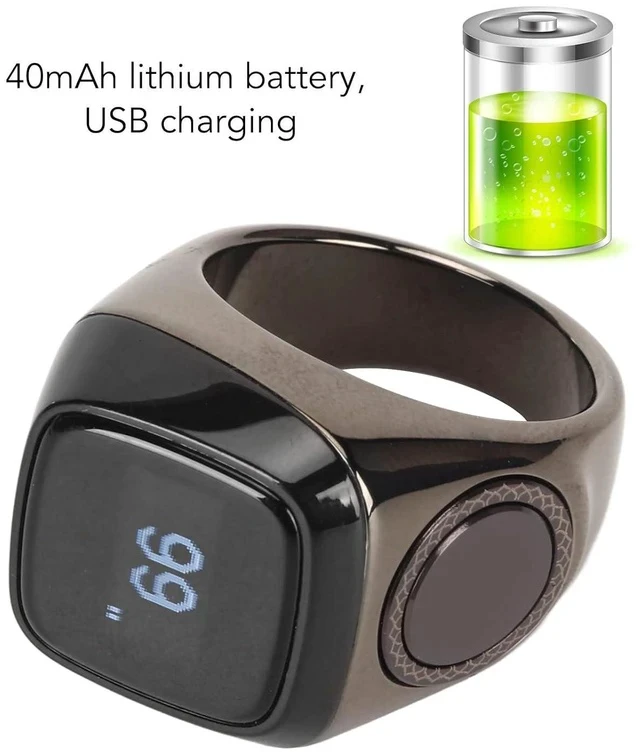 Alt view image 3 of 7 - Finger Tally Counter, Portable Bluetooth Counter with 5 Digit Display, Handheld Number Click Counter, Electronic Counter with Charging Storage Case Support APP