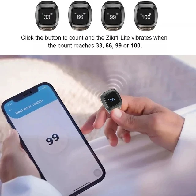 Alt view image 4 of 7 - Finger Tally Counter, Portable Bluetooth Counter with 5 Digit Display, Handheld Number Click Counter, Electronic Counter with Charging Storage Case Support APP
