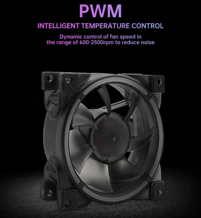 Alt view image 3 of 7 - 80mm PWM Case Fan,LAISANIM 5V 7 Blades PC Case Fan for Radiator/CPU Cooler/Computer Case, Premium Quiet Fan, Intelligent Temperature Control 8002500RPM