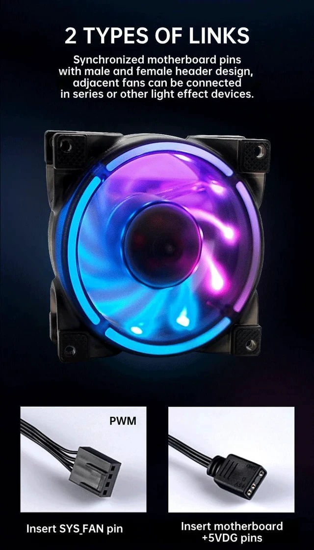 Alt view image 7 of 7 - 80mm PWM Case Fan,LAISANIM 5V 7 Blades PC Case Fan for Radiator/CPU Cooler/Computer Case, Premium Quiet Fan, Intelligent Temperature Control 8002500RPM