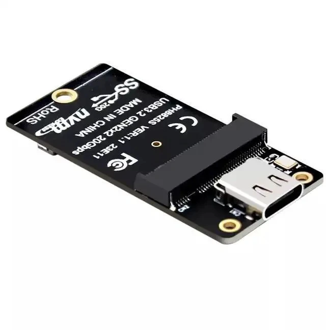 Alt view image 3 of 4 - M.2 to USB-C NVMe SSD Adapter Board ASM2364 Bridge Chip, USB 3.2 Gen2x2 20Gbps, Supports 2230/2242/2260/2280 NVMe Drives, Plug-and-Play