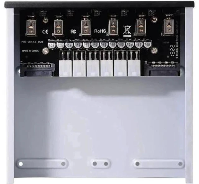 Alt view image 3 of 3 - 6 Ports HDD SSD Intelligent Power Control System, Independent Hard Drive Power Switch Module Fits Standard 5.25-inch CD-ROM Bay for Desktop PC Multi-Drive Management