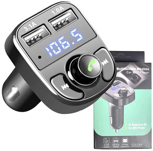 Alt view image 7 of 7 - X8 Car Bluetooth Receiver & Charger Lossless Audio FM Transmitter, Plug-in Car MP3 Bluetooth Player for Music Streaming & Hands-Free Calling