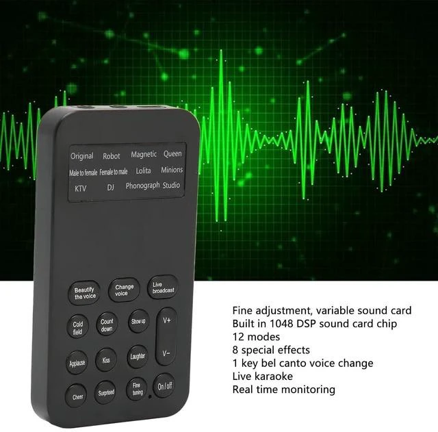 Alt view image 3 of 7 - Ghostface Voice Changer, Handheld Microphone Voice Changer, Voice Changer Device, with 8 Sound Effects, for Phone Calling Gaming (Bewinnerygektwg7h0)