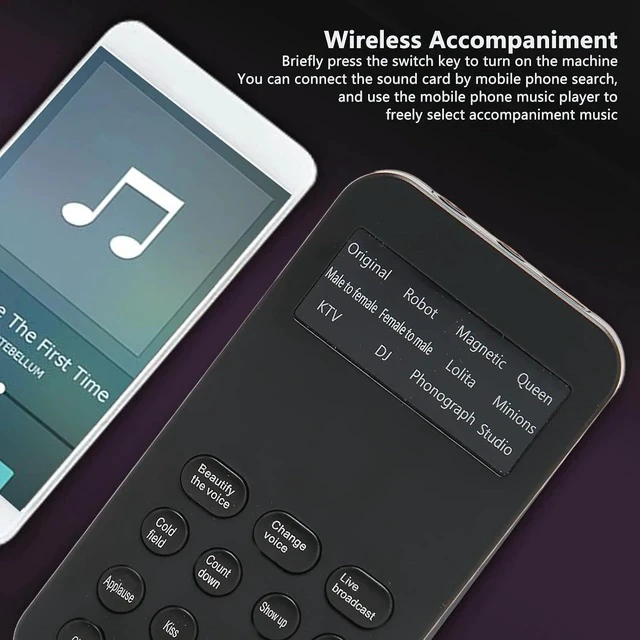 Alt view image 5 of 7 - Ghostface Voice Changer, Handheld Microphone Voice Changer, Voice Changer Device, with 8 Sound Effects, for Phone Calling Gaming (Bewinnerygektwg7h0)