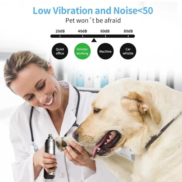 Alt view image 4 of 7 - Pet Electric Nail Grinder & Clipper Set Rechargeable, LED Light, Low Noise, for Dogs and Cats, Safe & Gentle Nail Care